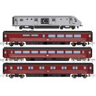 DB Cargo Mk3 DVT Driving Van Trailer, 82146, DB Cargo Silver Livery, Dummy Unit - Not Motorised and three Mk3 Coaches, Train Pack
