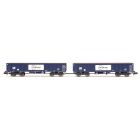 GBRf MJA Box Wagon 502027 & 502028, GBRf GB Railfreight Blue Livery Twin Pack