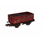 Private Owner 7 Plank Wagon, End Door 11, 'G Russell', Red Livery, Includes Wagon Load, Weathered