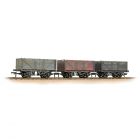 Private Owner 7 Plank Wagon, End Door No 1, 14, No 30, 'Thomlin & Co', Grey, 'Rowe', Red, 'Helston Gas Company', Grey Livery Cornish Three Pack, Weathered