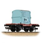 BR Conflat Wagon B734628, BR Bauxite (Early) Livery with BR Ice Blue AF Container, Includes Wagon Load