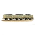 BR 16T Steel Mineral Wagon, Top Flap Doors B89616, B93309 & B93507, BR Grey Livery, Includes Wagon Load, Weathered