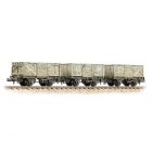 BR 16T Steel Mineral Wagon, Top Flap Doors B82137, B84266 & B88429, BR Grey Livery, Includes Wagon Load, Weathered