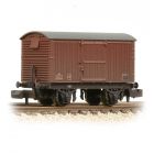BR (Ex LNER) 12T Ventilated Van, Corrugated Steel Ends E256974, BR Bauxite (Late) with Pre-TOPS Panel Livery, Weathered
