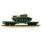 WD 50T 'Warflat' Bogie Wagon WD 80543, WD Bronze Green Livery with Cromwell Mk IV Tank, Includes Wagon Load