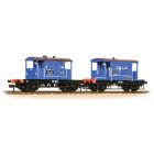 BR (Ex LNER) 20T 'Toad D' Brake Van, ADB955009, and BR (Ex SR) 25T 'Pill Box' Brake Van, Right Hand Duckets, DS56010, BR Network Southeast Livery, Twin Pack