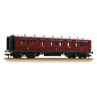 LMS (Ex LNWR) LNWR 50' Arc Roof Coaches Diag 268 Corridor Third 2334, LMS Crimson Lake Livery