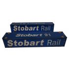 45ft Containers Curtain Sided 'Stobart Rail' 450043-9 & 450091-1 Weathered