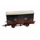 GWR 8T Fruit Mex Wagon 38240, GWR Grey (large GW) Livery, Weathered