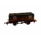 GWR 5 Plank Wagon, 10' Wheelbase 251250, GWR Grey (large GW) Livery, Includes Wagon Load, Weathered