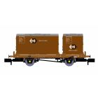 BR Conflat P Wagon B933521, BR Bauxite Livery with one Type BD & one Type A Bauxite Container, Includes Wagon Load