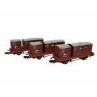 BR Conflat P Wagon B933051, B933249 & B233273, BR Bauxite Livery with one Type BD & one Type A Bauxite Container, Includes Wagon Load