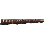 GWR 48' 'Evolution' Brake Third Non-Corridor, 48' 'Evolution' Third Non-Corridor & 48' 'Evolution' Composite Non-Corridor 1476, 2001 & 8233, GWR Chocolate & Cream (Garter Crest) Livery