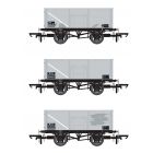 BR 16T Steel Mineral Wagon B229444, B571573 & B258683, BR Grey Livery MCO