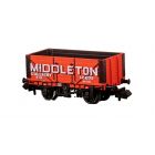 Private Owner 7 Plank Wagon, End Door 614, 'Middleton Colliery', Red Livery