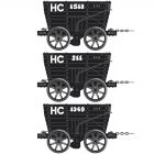Private Owner Chaldron Wagons 1518, 211 & 1349, 'Hetton Colliery', Black Livery