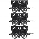 Private Owner Chaldron Wagons 1460, 1430 & 1437, 'Wearmouth Coal Co.', Black Livery