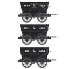 Private Owner Chaldron Wagons 1833, 1641 & 650, 'Londonderry', Black Livery
