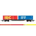 Private Owner (Ex BR) FFA Inner Container Wagon 'Black' Livery with two 30' Containers, Includes Wagon Load