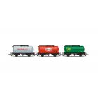 Private Owner (Ex BR) TTA 45T Tank Wagon 407, 1627 & 9132, 'Total', Grey, 'Texaco', Red & 'BP', Green Livery