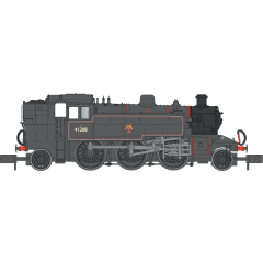 Dapol N Scale, 2S-015-007D BR (Ex LMS) 2MT Ivatt Class Tank 2-6-2T, 41208, BR Lined Black (Early Emblem) Livery, DCC Fitted small image