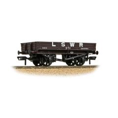 Bachmann Branchline OO Scale, 37-940A LSWR 3 Plank Wagon 351, LSWR Brown Livery small image