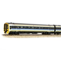 Graham Farish N Scale, 371-850ASF BR Class 158 2 Car DMU 158816 (52816 & 57816), BR Regional Railways (Blue & White) Livery, DCC Sound small image