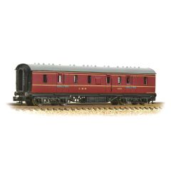 Graham Farish N Scale, 374-885A LMS Stanier 50' Period III Full Brake, LMS Crimson Lake Livery small image