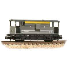 Graham Farish N Scale, 377-303 BR 20T D2068 Brake Van DM731790, BR Engineers Grey & Yellow Livery small image