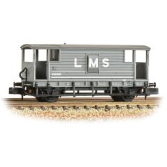 Graham Farish N Scale, 377-310C LMS 20T Brake Van, Diag. 1919 730037, LMS Grey Livery small image