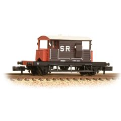 Graham Farish N Scale, 377-850A SR 25T 'Pill Box' Brake Van Right Hand Duckets 56010, SR Brown (Pre 1936) Livery small image