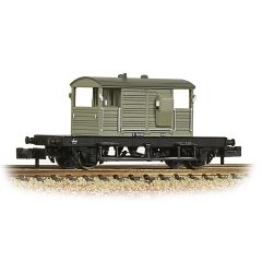 Graham Farish N Scale, 377-852A BR (Ex SR) 25T 'Pill Box' Brake Van Right Hand Duckets S56338, BR Grey (Early) Livery small image