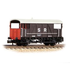 Graham Farish N Scale, 378-026A SR (Ex SE&CR) 25T 'Dance Hall' Brake Van 55458, SR Brown (Pre 1936) Livery small image