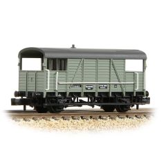 Graham Farish N Scale, 378-027 BR (Ex SE&CR) 25T 'Dance Hall' Brake Van S55457, BR Grey Livery small image