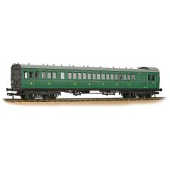 Bachmann Branchline OO Scale, 39-603 SR (Ex SE&CR) Birdcage 60' Brake Third Lavatory 3527, SR Malachite Green Livery small image