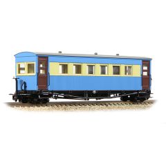 Bachmann Narrow Gauge OO-9 Scale, 394-026 Private Owner Gloucester Bogie Coach, Lincolnshire Coast Light Railway Blue & Cream Livery small image