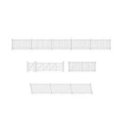 Ratio OO Scale, 420 GWR Station Fencing Kit, Ramps & Gates, White small image