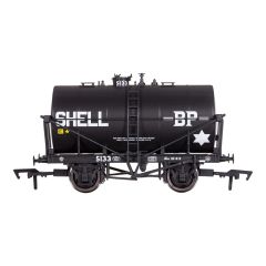 Dapol OO Scale, 4F-059-003 Private Owner 14T Class B Anchor Mounted Tank Wagon 5133, Shell BP, Black Livery small image