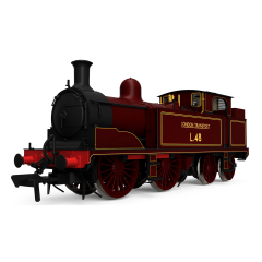 Rapido Trains UK OO Scale, 909002 London Transport (Ex Metropolitan Railway) Metropolitan Railway 'E' 0-4-4T, L48, London Transport Lined Maroon Livery, DCC Ready small image