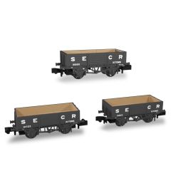 Rapido Trains UK N Scale, 942002 SECR 5 Plank Wagon, Diag. 1349, SECR Grey Livery small image