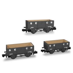 Rapido Trains UK N Scale, 942003 SECR 7 Plank Wagon, Diag. 1355, SECR Grey Livery small image