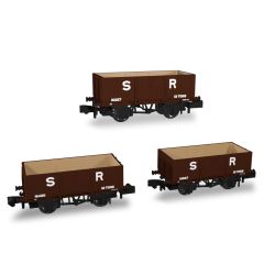 Rapido Trains UK N Scale, 942007 SR (Ex SECR) 7 Plank Wagon, Diag. 1355, SR Brown (Pre 1936) Livery small image