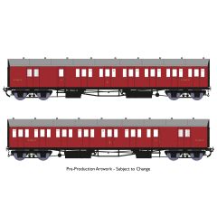 Rapido Trains UK OO Scale, 946003 BR (Ex GWR) Dia. E140 B Set 6365 & 6366, BR Crimson Livery small image