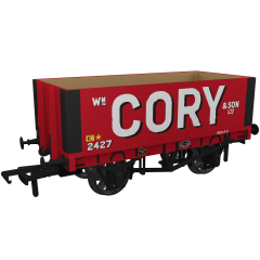 Rapido Trains UK OO Scale, 967425 Private Owner 7 Plank Wagon RCH 1907 2427, 'Wm Cory & Son Ltd'. Red Livery, - small image