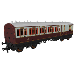 Rapido Trains UK OO Scale, 978010 LNWR 48' 'Evolution' Brake Third Non-Corridor 6665, LNWR Lined White & Plum Livery small image