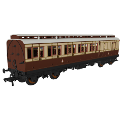 Rapido Trains UK OO Scale, 978018 GCR 48' 'Evolution' Brake Third Non-Corridor 1854, GCR Lined White & Brown Livery small image