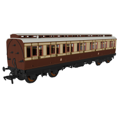 Rapido Trains UK OO Scale, 978020 GCR 48' 'Evolution' Composite Non-Corridor 1380, GCR Lined White & Brown Livery small image