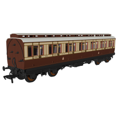 Rapido Trains UK OO Scale, 978045 GCR 48' 'Evolution' First Brake Non-Corridor 2098, GCR Lined White & Brown Livery small image