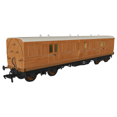 Rapido Trains UK OO Scale, 978048 GNR 48' 'Evolution' Full Brake Non-Corridor 3204, GNR Lined Teak Livery small image