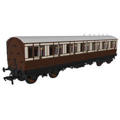 Rapido Trains UK OO Scale, 978051 LB&SCR 48' 'Evolution' First Brake Non-Corridor 612, LB&SCR Lined White & Brown Livery small image